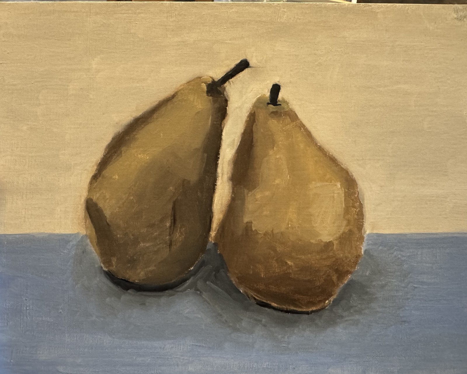 Pair of pears: two pears on a pale ground